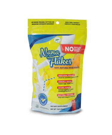 Nutritional Designs Nana Flakes 100% Pure Banana Flakes Medical Food Powder - Decrease Fat Intake & Natural Remedy for Diarrhea & Heart Burn - Great Source of Protein & Fiber (One Pound Bag) 1 Pound (Pack of 1)