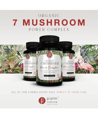 Palm Nature 7 Mushroom Complex - High Strength Extracts - 30% Beta-Glucans - 90 Capsules - 1500mg Per Serving - Buy Online on GoSupps.com