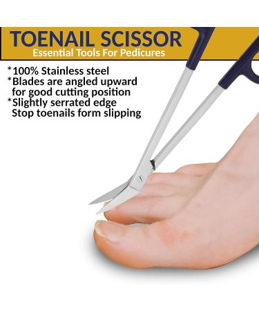 Extra Long Handle Toenail Scissors Clippers - Ideal for Thick Toe Nails & Ingrown Toenails - 7.5 Chiropody Podiatry Tool for Seniors - Buy Online on GoSupps.com