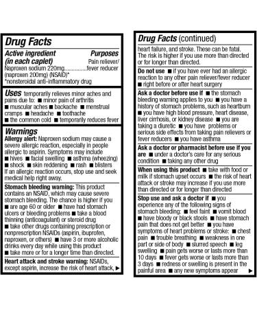 HealthA2Z Naproxen Sodium 220mg | 24 Pack of 10 Caplets Each | Value Package | 240 Caplets in Total | Pain Relief - Buy Online on GoSupps.com