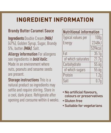 Joe & Sephs Brandy Butter Caramel Sauce (3x230g) | Great Taste Award Winning Caramel Syrup for Ice Cream, Coffee & Baking - Buy Online on GoSupps.com