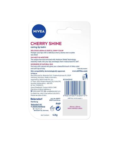 Nivea Fruity Shine Cherry Lip Care 4.8g - Moisturizing Lip Balm - Buy Online on GoSupps.com