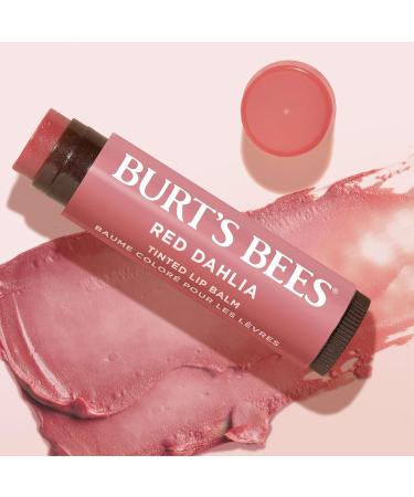 Burt's Bees Lip Tint Balm for Valentine's Day with Long Lasting 2 in 1 Duo Tinted Balm Formula Color Infused with Hydrating Shea Butter for a Natural Looking Buildable Finish Red Dahlia (1-Pack) - Buy Online on GoSupps.com