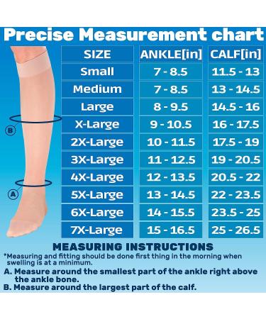 Made in USA Sheer Compression Socks for Women Circulation 15-20mmHg - Size Medium | Lightweight Knee High Support Stockings - Nude - Buy Online on GoSupps.com