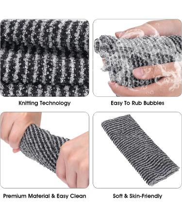 Sibba Exfoliating Body Scrubber Shower Wash | Black Loofah Net Bath Exfoliator Towel for Men and Women | Skin Care Tool - Buy Online on GoSupps.com