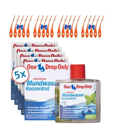 One Drop Only 5 pieces per 50 ml mouthwash concentrate + 20 free toothpicks economical mouthwash for daily use for up to 1000 applications with 1 drop combat bad breath