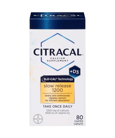 Citracal Calcium Supplement Slow Release 1200 + D3 80 Coated Tablets
