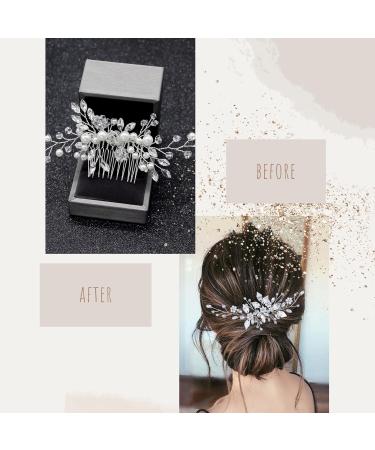 MAXIAOHANing Wedding Hair Accessories for Bride Bridal Hair Comb Rhinestone Pearl Crystal Hair Accessories Hair Combs Accessories for Women and Girls(Silver) - Buy Online on GoSupps.com