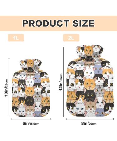 Cute Cats Heat Bottle - 1L Pain Relief Hot Water Bag for Muscle Injuries | International Shipping - Buy Online on GoSupps.com