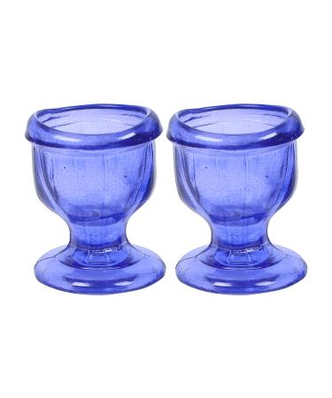 Eye Wash Cup for Effective Eye Cleansing - Eye Shaped Rim Snug Fit Perfect Eye wash kit Cleansing Remove Dust Perfect Eye wash kit Portable Eye Rinsing Cup for Home Travel Use - Set of 2 (Blue)