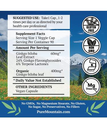 Kosher Vegan Ginkgo Biloba Capsules - 400mg Leaf & Extract | Natural Memory & Focus Support - Buy Online on GoSupps.com