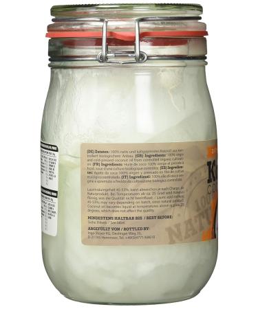 Buy Bio4fit Organic Coconut Oil - 1kg Native Cold-Pressed Pure Coconut Fat in Glass - Premium Quality for Cooking Baking Hair & Skin - Buy Online on GoSupps.com