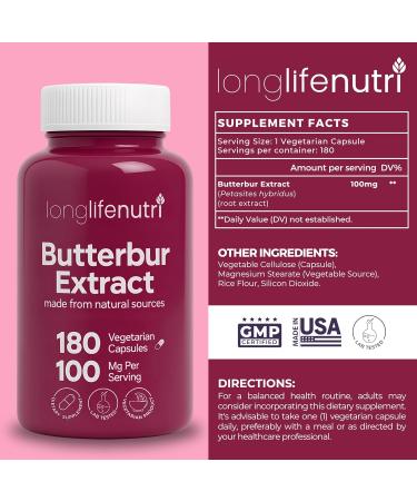 LongLifeNutri PQQ 20 mg + Butterbur Extract 100 mg Bundle - 180 + 180 Vegetarian Capsules 6-Month Supply Mental Performance & Neural Calm GMP Certified Made in USA - Buy Online on GoSupps.com