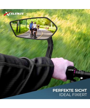 Xcel Rim Extra Large Bicycle Mirror - Impact-Resistant Real Glass for E-Bikes | Left Handlebar Mount | Best Rearview Solution - Buy Online on GoSupps.com