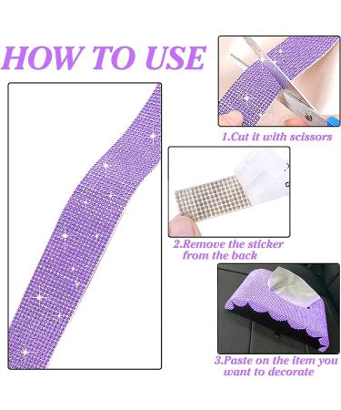 Dream Purple Self Adhesive Rhinestone Strips - 2mm Bling Sticker Roll for DIY Crafts & Decor - Wedding, Party, Car, Phone Decoration - Buy Online on GoSupps.com