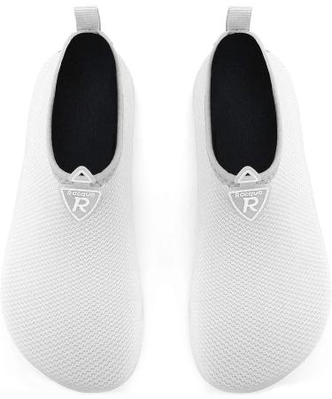 Racqua Barefoot Water Shoes for Men and Women - Quick-Dry Beach Swim Yoga Socks 7-8 Women/6-7 Men (White) - Buy Online on GoSupps.com