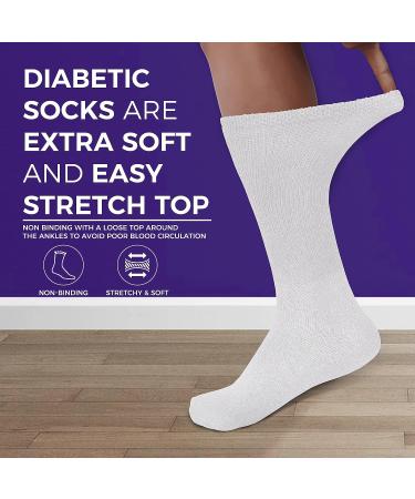 Doctor Approved Diabetic Ankle Socks | Extra Wide Cotton Quarter Socks for Big & Tall Men and Women - Size 13-15 (White) - Buy Online on GoSupps.com
