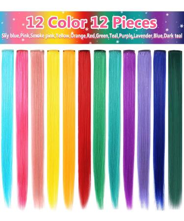 Shop Lskjmo Rainbow Wig Pieces | Colorful Party Highlights Clip-In Hair Extensions for Women & Girls - Multicolor Synthetic Hairpieces - Buy Online on GoSupps.com