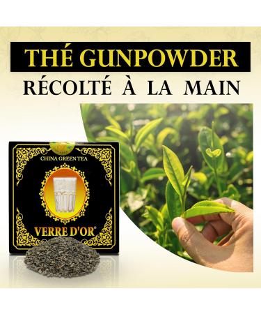 Green Tea from China Golden Glass 500g Gunpowder - Whole Leaves Hand-Harvested 100% Natural Authentic and Vegan No Additives or Preservatives - Buy Online on GoSupps.com