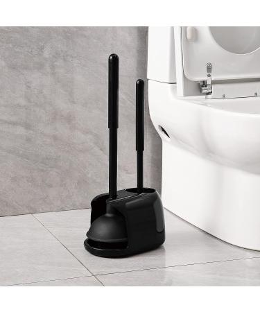 Eyliden 2-in-1 Toilet Plunger and Brush Set with Holder - Bathroom Cleaning Combo (Black) - Buy Online on GoSupps.com