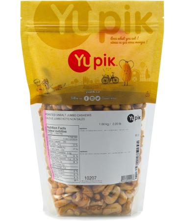 Yupik Roasted Unsalted Jumbo Cashews 1 kg Gluten-Free Kosher Vegan Large Crunchy Nuts No Added Salt Lightly Roasted Source of Protein & Iron Savory Snacks Roasted Cashews (Unsalted) 1 kg (Pack of 1) - Buy Online on GoSupps.com