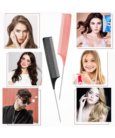 2-Piece Hair Styling Comb Set - Coloring, Highlighting, and Cutting - Black and Pink - Buy Online on GoSupps.com