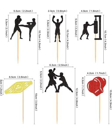 30-Piece Boxing Match Cupcake Toppers | Sport Party Decorations | Colorful Cake Attachments - Buy Online on GoSupps.com