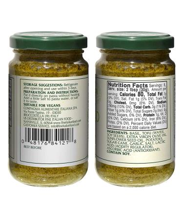 Mantova Vegan Basil Pesto 6.7oz (Pack of 2) - Authentic Italian Recipe - Buy Online on GoSupps.com