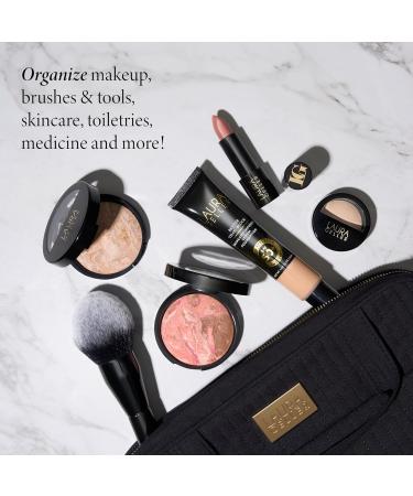 Buy LAURA GELLER NEW YORK Quilted Folding Travel Makeup Bag - Black Hanging Toiletry Organizer | Large Capacity & Easy to Clean - Perfect for International Travel - Buy Online on GoSupps.com
