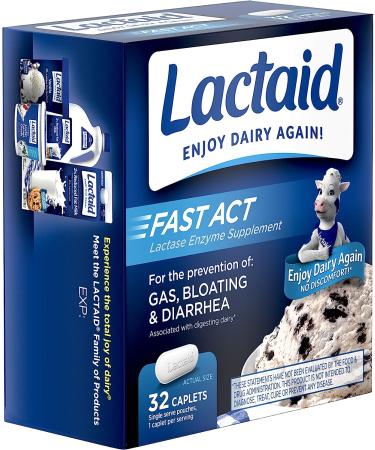 Lactaid Fast Act Lactase Enzyme Pills - 32 Single-Dose Pouches - Buy Online on GoSupps.com
