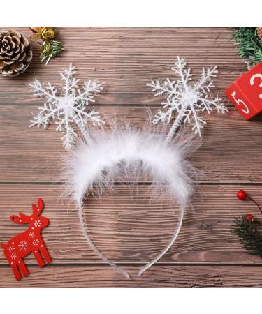 Lurrose Christmas Snowflakes Hair Band Set - 2 Piece Feather Headdress for Holiday Parties & Gifts - Buy Online on GoSupps.com