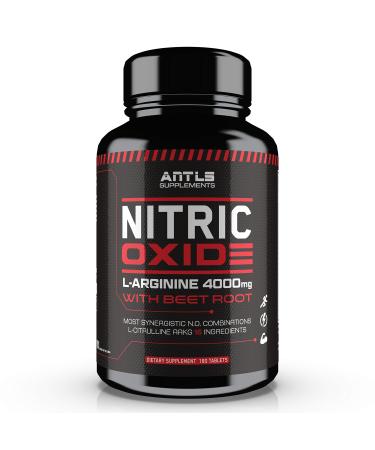 Nitric Oxide Supplement Booster Complex L Arginine 4000mg L Citrulline AAKG Beet Root Pre Workout Pills Muscle Bulider Growth Pumps Blood Flow Vascularity Heart Health 180 Capsules