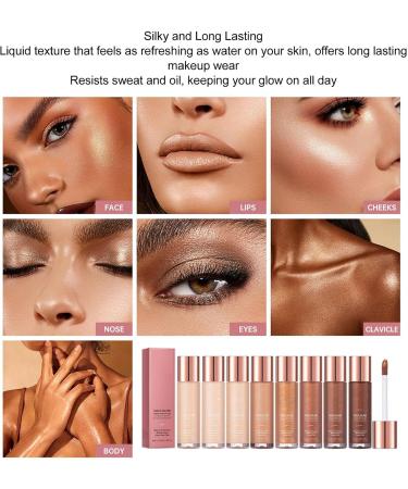 Face Liquid Highlighter Long Lasting 31.5ml Body Glitter Highlight Silky Smooth Naturally Radiant Sweat Resistant for Face (4#) - Buy Online on GoSupps.com