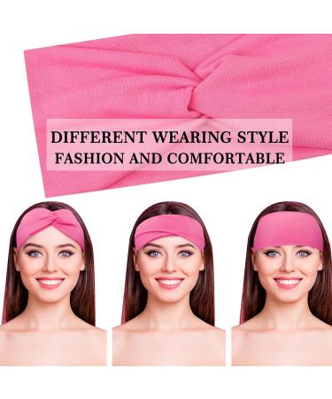 FEQO 12 Pieces Headbands for Women Elastic Wide Headbands Non Slip Twisted Head Wrap Yoga Workout Running Sport Sweat Hair Bands Colourful Hair Accessories for Girls Women Iridescence - Buy Online on GoSupps.com