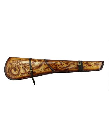 TJAYZ NEW Hand Tooled Rifle Scabbard Shotgun Sleeve Genuine Leather Western Hardcase saddle