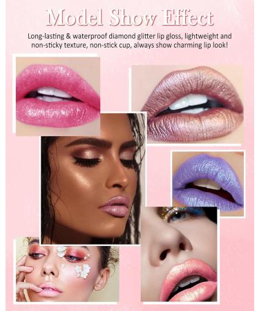High Shine Glitter Lip Gloss - Long Lasting Hydrating Waterproof Shimmer Liquid Lipstick for Women | Non-Sticky Moisturizing Lip Makeup - 06 - Buy Online on GoSupps.com