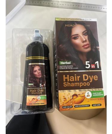  YUNZHIHUI 5-in-1 Color Shampoo with 5 Herbal Extracts Instant Natural Dye for White Hair Multifunctional Hair Dye Shampoo for Men and Women - 500ml (Purple) - Buy Online on GoSupps.com