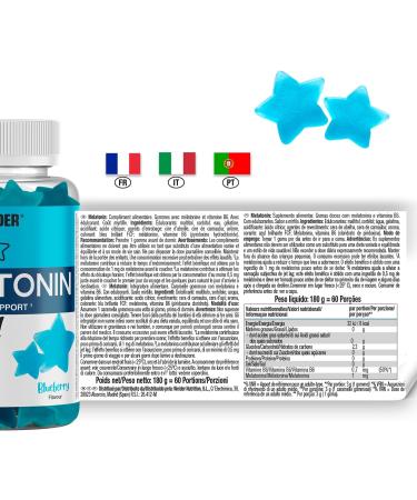 Weider Melatonin Gummies DUO PACK 1mg melatonin gummies for better sleep restful sleep reductions in jet lag effects - gluten free sugar free - Buy Online on GoSupps.com