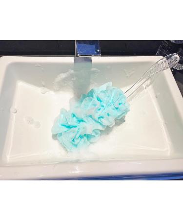 Long Handle Loofah Back Scrubber | Bath Body Brush with Soft Nylon Mesh | Exfoliating Shower Scrub for Elderly | Men Women | 2-Pack (Blue and Green) - Buy Online on GoSupps.com