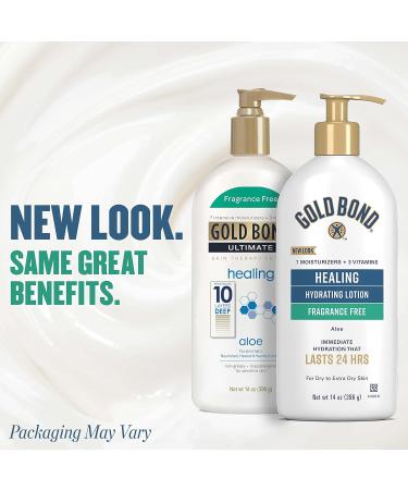 Gold Bond Healing Skin Therapy Lotion with Aloe 14 oz - Fragrance Free, Non-Greasy, Hypoallergenic - Buy Online on GoSupps.com