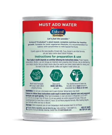 Enfamil ProSobee Plant-Based Baby Formula 13oz Concentrated Liquid Can | Soy-Based & Lactose-Free Formula for Sensitive Tummies - Buy Online on GoSupps.com