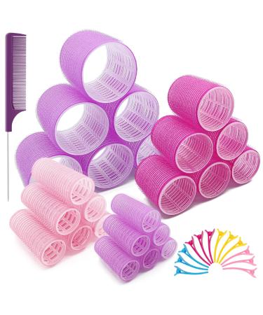 Obidodi 37 PCS Hair Rollers with Clips Large Rollers for Hair Volume with 4 Different Sizes of 63mm 48mm 36mm 25mm DIY Black Hair Curlers Rollers for Long Medium Short Hair (4 Colors) - Buy Online on GoSupps.com