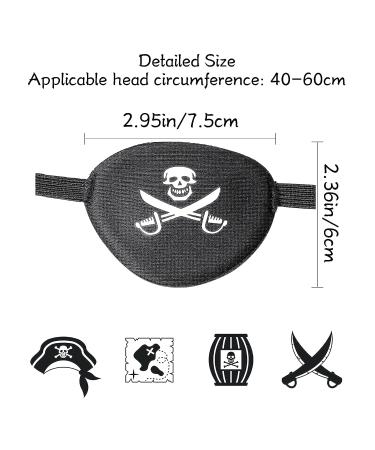 6 Pieces Pirate Eye Patch Black One Eye Skull Patch Pirate Captain Eye Patch Skull Crossbone Eye Patch 3D Adjustable Single Eye Patch Eye Mask for Adults Kids Party Favors Decorations - Buy Online on GoSupps.com