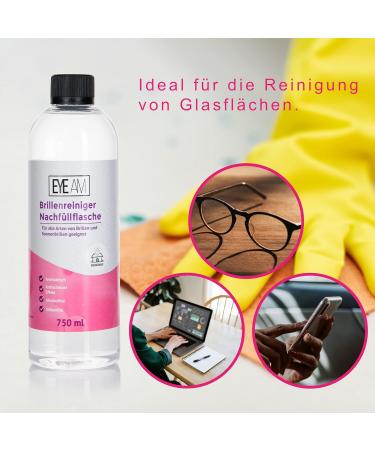 Premium Glasses Cleaner Refill Bottle 600ml Antistatic & Anti-Tin Formula for Sunglasses & Eyewear - Buy Online on GoSupps.com