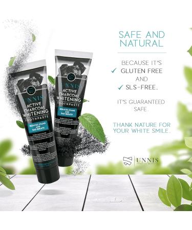 Activated Charcoal Teeth Whitening Toothpaste 2 Pack - Natural Stain Remover & Plaque Fighter for Bright White Teeth - Buy Online on GoSupps.com