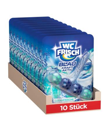 WC Frisch Kraft Aktiv Blue-Firers Ocean freshness (10-pack) toilet cleaner with an innovative odor-stop formula fragrance stones for extra freshness and visible cleaning 10 pieces 1 piece (1 Pack)