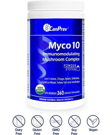 CanPrev Myco10 Mushroom Complex | 360g Powder | Turkey Tail Mushroom Powder | Lion' Mane Mushroom Supplements - Chaga Mushroom Powder | Reishi Mushroom Powder | Immunomodulating | Mushroom Immune Support - Buy Online on GoSupps.com