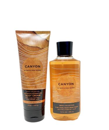 Bath and Body Work Men's Collection Canyon - Duo Gift Set - 3-In-1 Body Wash & Body Cream