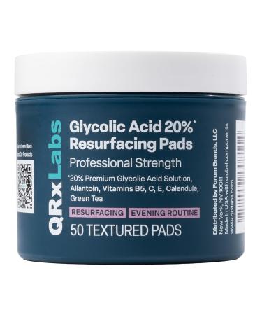Glycolic Acid 20% Resurfacing Pads for Face & Body with Vitamins B5, C & E, Green Tea, Calendula, Allantoin - Exfoliates Surface Skin and Reduces Fine Lines and Wrinkles - Peel Pads - Buy Online on GoSupps.com