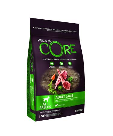 Wellness Core Lamb, Natural and Grain-Free Dog Food for All Sizes, Lamb, 10 kg